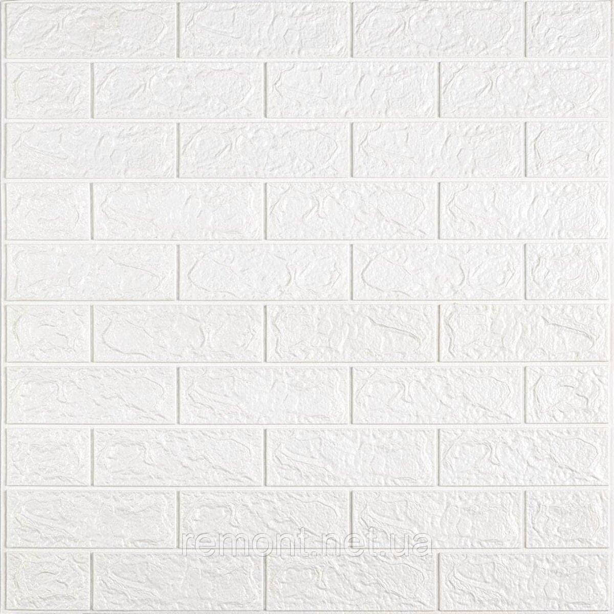 3D панель самоклеюча цегла 700х770х5мм Білий Матовий (001-5M) SW-00000587, фото 1