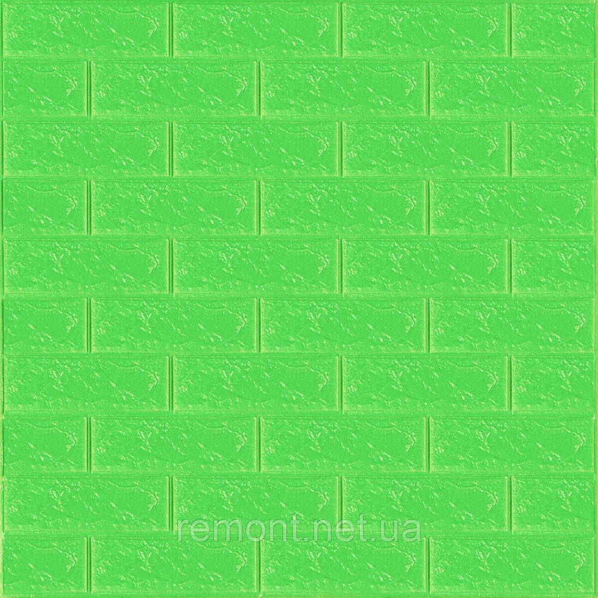 3D панель самоклеюча 700х770х3мм цегла Зелена (013-3) SW-00000639, фото 1