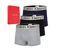 Набор мужских трусов боксеров Calvin Klein 3 штуки комплект стильных мужских трусов
