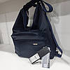 Сумка рюкзак жіноча синя на плече на одну ручку 2 в 1 з кишенями 37х32х14 см Dolly 655, фото 9