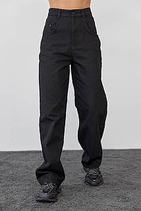 Широкі джинси з завищеною талією - чорний колір, 34р (є розміри)