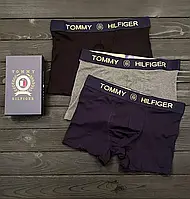 Набор мужских трусов боксеров Tommy Hilfiger 3 штуки комплект стильных мужских трусов томми хилфигер