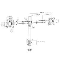 Кронштейн настольный для двух мониторов FN402 VESA 10"- 30" WayBay