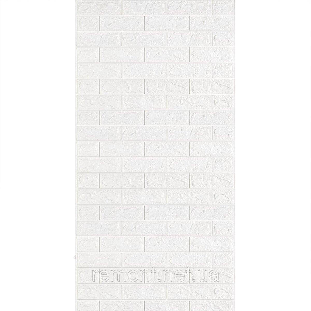 Самоклеюча 3D панель під Білу Цеглу в рулоні 3080x700x3мм (R001-3) SW-00001393, фото 1