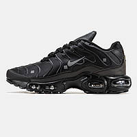 Черные кожаные мужские кроссовки Nike Air Max TN Plus Black Leather