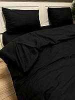 Полуторный комплект постельного белья "Однотонка черная", 220*145 см.