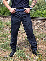 Брюки тактические рип-стоп синие ГСЧС. Служебные синие брюки из прочной ткани рип-стоп