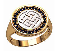 Золотое кольцо оберег "Цветок Папоротника" 2