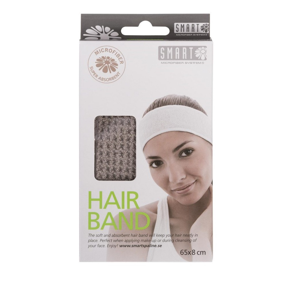 Повязка на голову Smart Hair Band 65×8см Вологоприбираюча Сіра /Білий кіт/Швеція