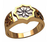 Золотое кольцо оберег "Алатырь"
