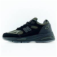 Мужские кроссовки New Balance 991v2 Stone Island Black Khaki U991SD2, хаки нью беланс 991 Miuk стон айленд NB