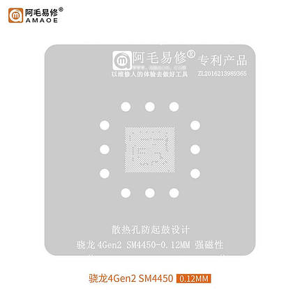 Трафарет BGA Amaoe CPU Qualcomm SM4450 Snapdragon 4Gen2 (0.12mm), фото 1