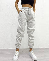 Женские спортивные штаны с манжетами джоггеры оверсайз тренд 2023 серый, черный, графит, красный, беж