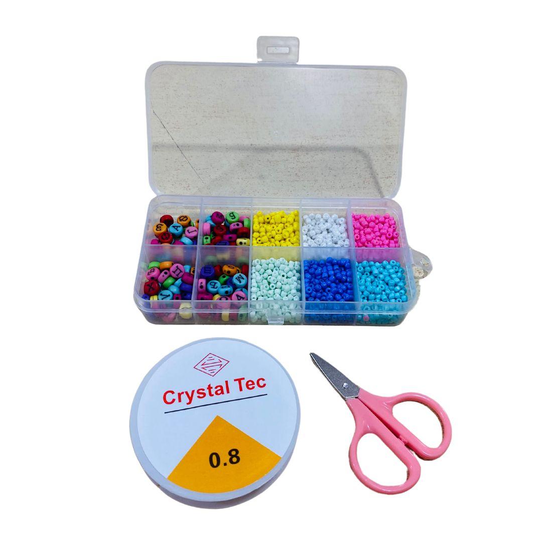 610-01 E/D Набір бісеру, ножиці, волосінь, в кейсі, фото 1