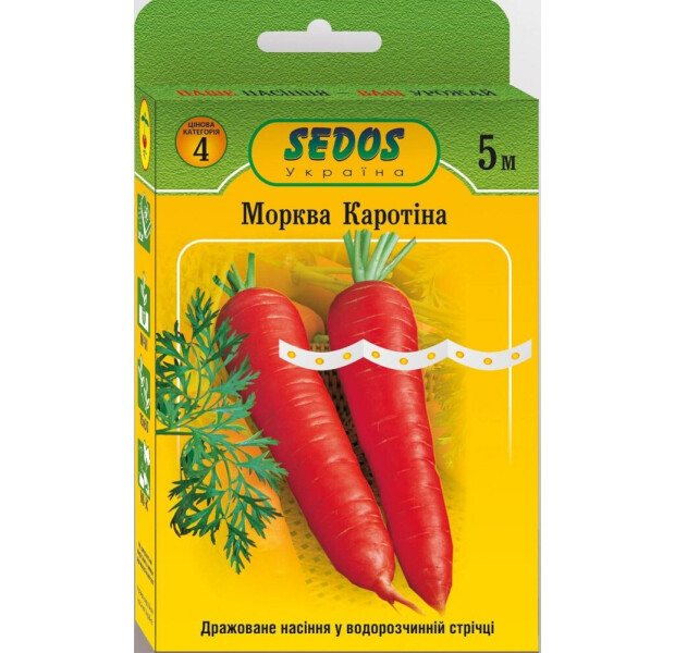 Насіння Sedos на стрічці 5 м, Морква Каротіна середньостигла