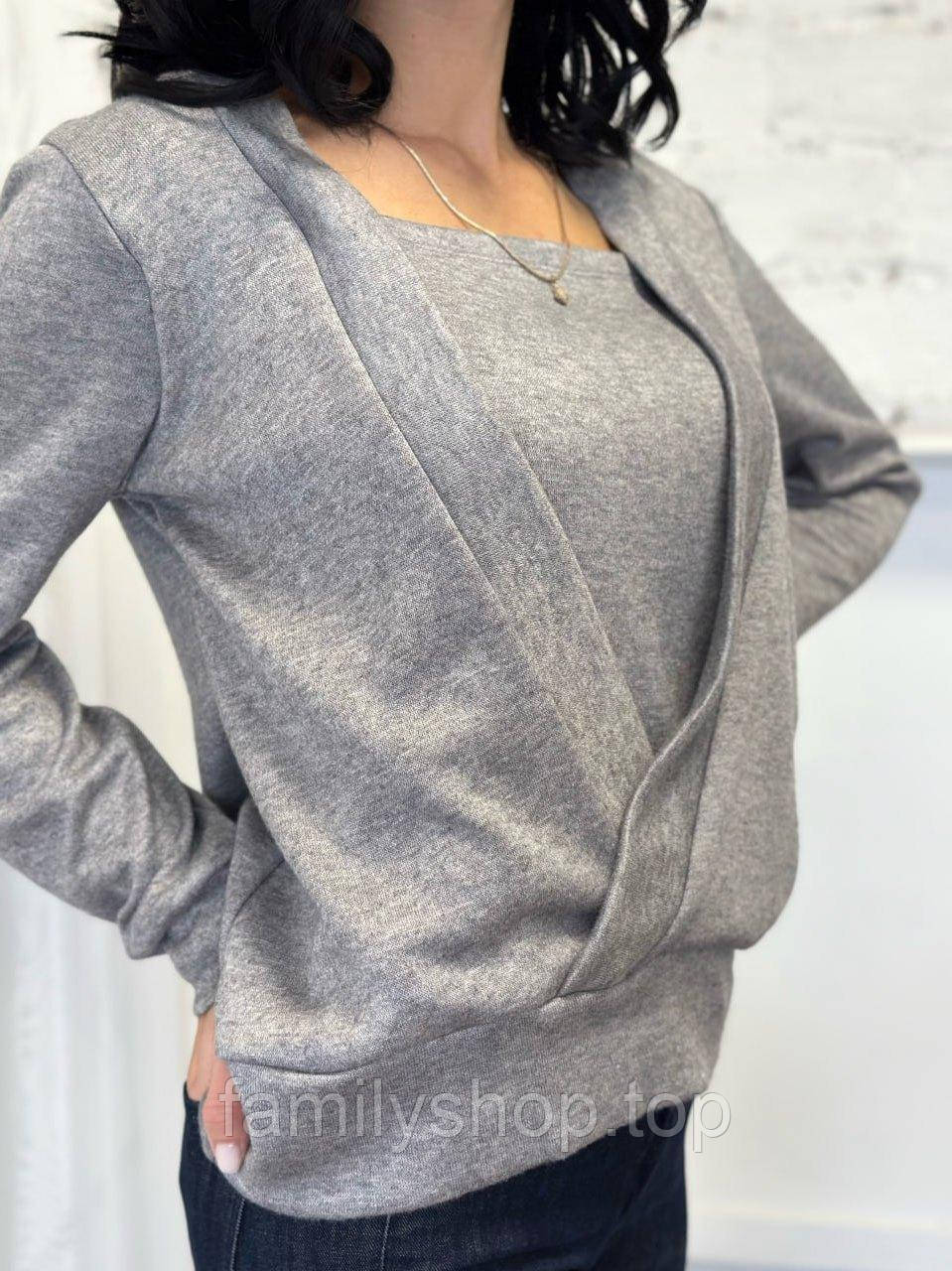 Стильна жіноча кофта з ангори однотонна повсякденна, сіра, синя, чорна, біла, фото 1