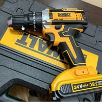 Шуруповерт акумуляторний Dewalt(24V/5A), дриль-шуруповерт з набором біт та свердл