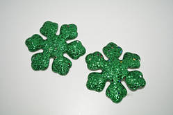 Аплікація Сніжинка, екошкіра, 7,8 см, колір-зелений, шт