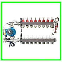 Колектор для теплої підлоги на 11 контурів в зборі з насосом POLMARK (ПОЛЬЩА)