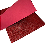 Фоаміран з глітером 2 мм, розмір 20*24 см, колір -червоний, 1 шт, фото 2