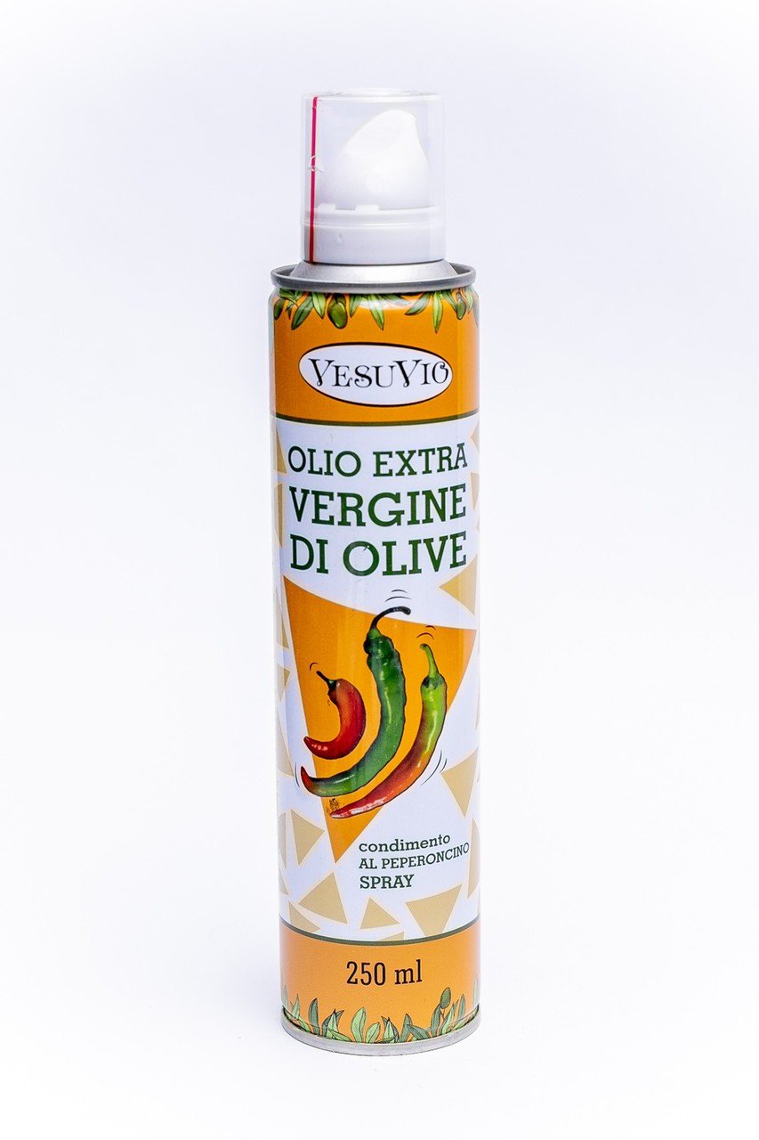 Оливковое масло-спрей VesuVio Olio Extra Vergine di Oliva с перцем 250 гр - фото 1 - id-p2094957348