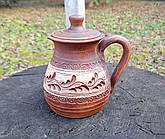 Кувшин Ангоб керамічний 1 літр для напоїв - гончарний посуд, червона глина