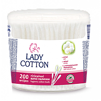 Ватні палички Lady Cotton у циліндричній упаковці 200 шт.