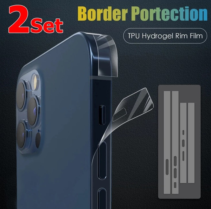 Гідрогелева плівка Apple iPhone  15/15plus/15pro/15pro max Броньована на бока рамка  телефона комплект 2 шт.