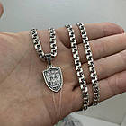 Кулон Архангел Михаїл та ланцюжок срібний комплект із чорнінням 925 проба, фото 2