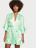 Женский сатиновый халат Victoria's Secret Satin Flounce Robe X/S мятный