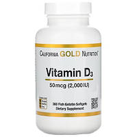 Витамины California Gold Nutrition Vitamin D3 50 mcg 2000 IU (360 капсул.)