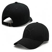 Кепка пума вышивка бейсболка (puma) черный с черным логотипом M 54-58 \ L 59-62