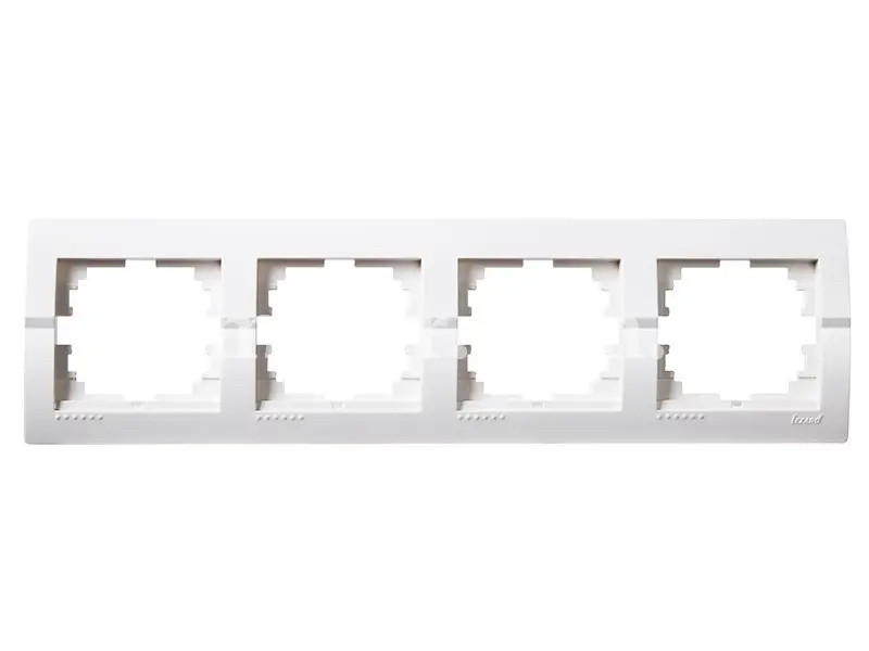 Рамка для розеток/вимикачів 4 – горизонтальна LEZARD Deriy білий