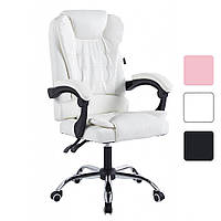 Кресло компьютерное офисное на колесиках Bonro BN-6070 белое для дома и офиса Офисные и компьютерные кресла