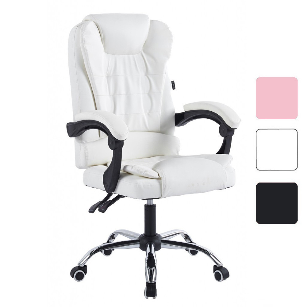Крісло комп'ютерне офісне на коліщатках Bonro BN-6070 біле для дому та офісу Офісні та комп'ютерні крісла