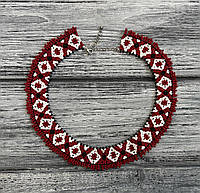 Колье-силянка из бисера HatynkaUA Necklace ожерелье ручной работы в этническом стиле к вышиванке (SUN999_50)