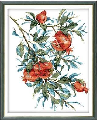 Набір для вишивання за нанесеною на канву схемою "Pomegranate". AIDA 14CT printed, 38*48 см