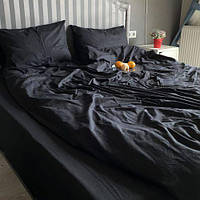 Евро комплект постельного белья "Однотонка черная", 220*200 см.