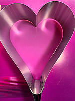Форма раздвижная для выпечки Сердце H-150мм, кулинарная металлическая фигурная форма в виде сердца