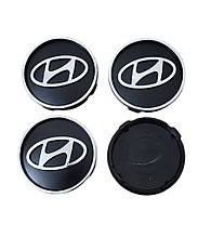 Ковпачки на диски, заглушки на диски Hyundai Хендай Хюндай 60 мм / 56 мм чорні 4 шт