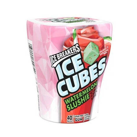 Жувальна гумка "Кавун" ICE BREAKERS ICE CUBES Watermelon Slushie Sugar Free Chewing Gum 40 шт., фото 1