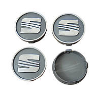 Колпачки, заглушки на диски Seat Сеат 60 мм / 56 мм серебро
