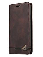 Чохол книжка на магніті G.Q. для Xiaomi Redmi 14C кавовий гаманець