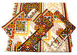 Скатертина із серветками лляна 1.8 м х 1.5 м. Малюнок друкований Карпатський орнамент, фото 4