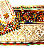 Скатертина із серветками лляна 1.8 м х 1.5 м. Малюнок друкований Карпатський орнамент, фото 7