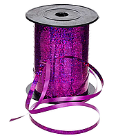 Лента для шаров (5ммх120 м) Голография фиолетовая