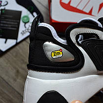Кросівки чоловічі Nike Zoom 2k White Black Найк зум 2к чорно білі шкіра текстиль весна літо, фото 4