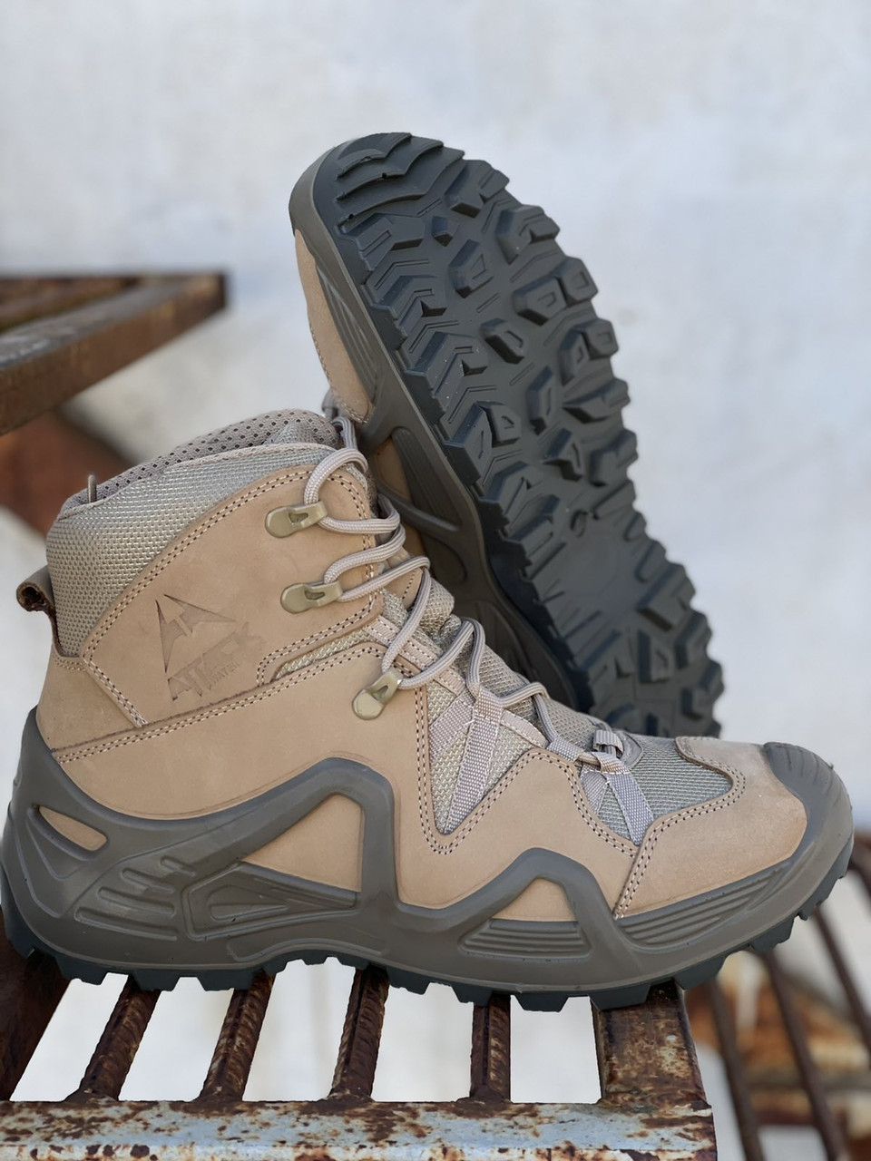 Тактичні черевики ATTACK, нубук/ мембрана, беж, фото 1
