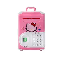 Дитячий сейф-копілка Hello Kitty для купюр і монет з електронним кодовим замком Рожевий (10109)