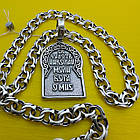 Ладанка Миколай Чудотворець та ланцюжок бісмарк сібний комплект 925 проби чорніння, фото 4